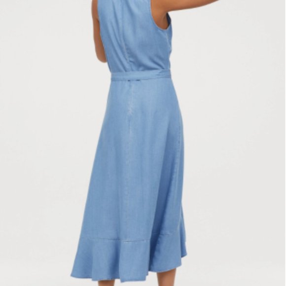 H&M Wrap Dress in Denim Blue (S) - Picture 2 of 6